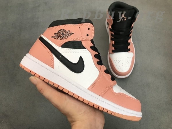 Top Version Air Jordan 1 Mid Pink Quartz (GS) 555112-603 - Image 5