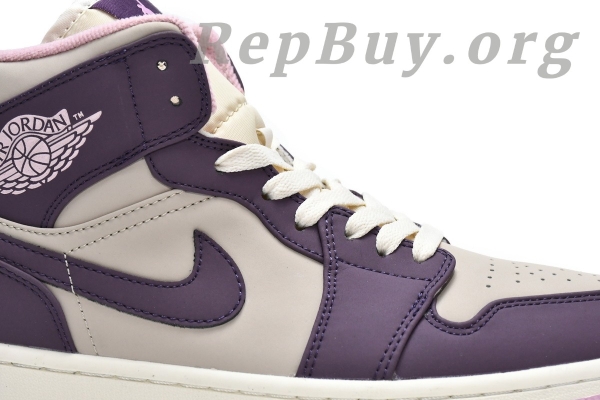 Top Version Air Jordan 1 Mid Pro Purple Desert Sand (GS) 555112-500 - Image 11