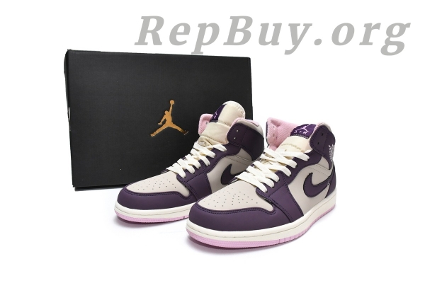 Top Version Air Jordan 1 Mid Pro Purple Desert Sand (GS) 555112-500 - Image 17