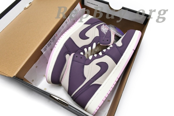Top Version Air Jordan 1 Mid Pro Purple Desert Sand (GS) 555112-500 - Image 16