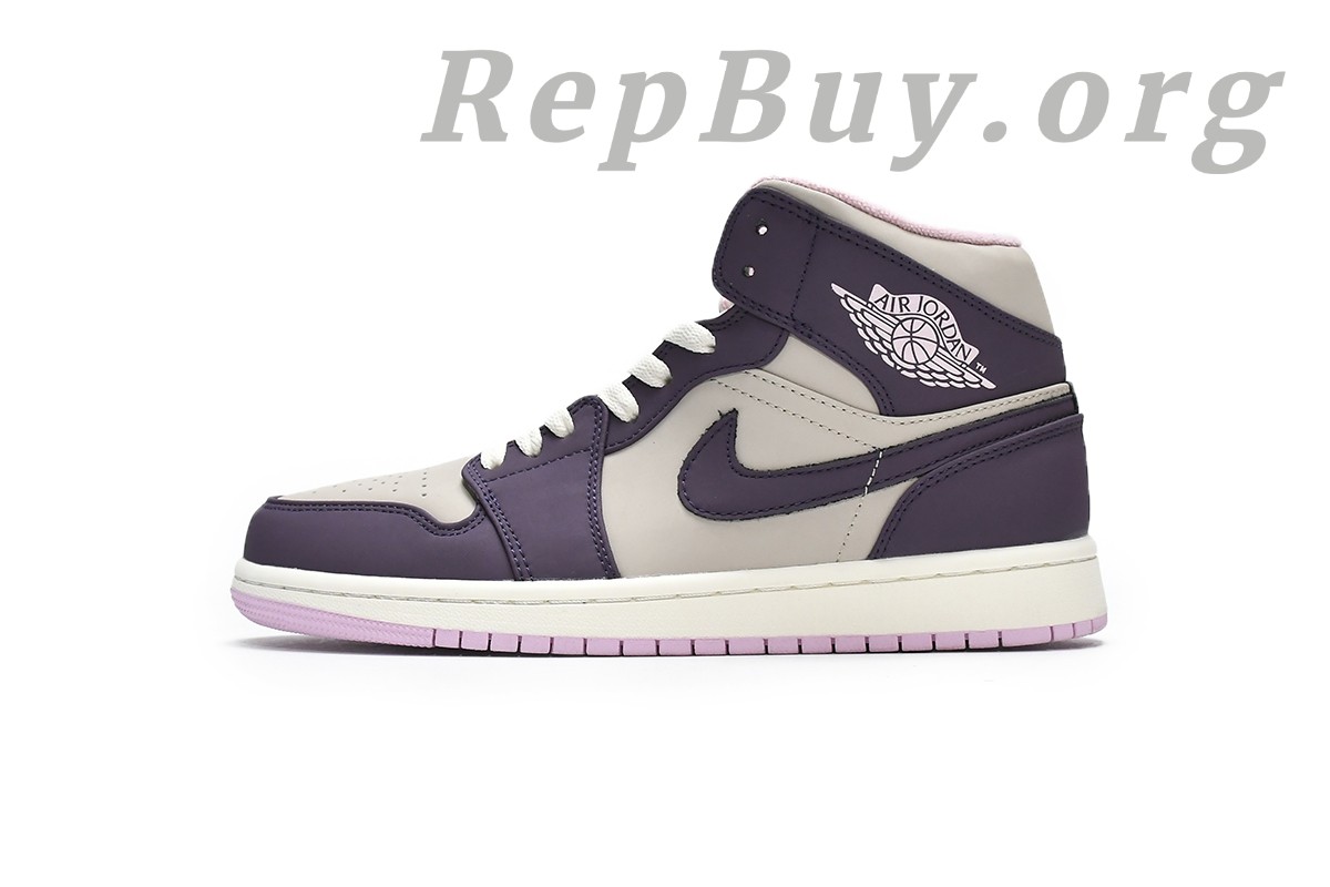 Best Top Version Air Jordan 1 Mid Pro Purple Desert Sand (GS) 555112-500 Replica