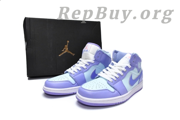 Top Version Air Jordan 1 Mid Purple Aqua 554724-500 - 图片 18