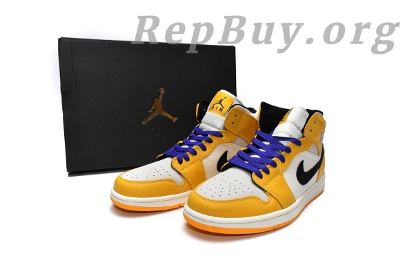 Top Version Air Jordan 1 Mid SE Lakers 852542-700 - 图片 17