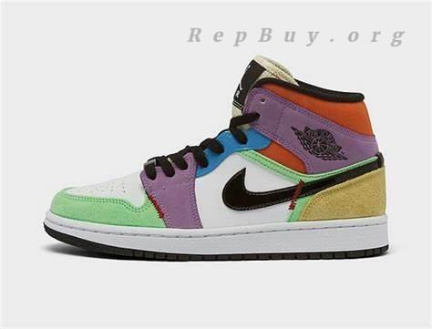 Top Version Air Jordan 1 Mid SE Multi-Color (W) CW1140-100
