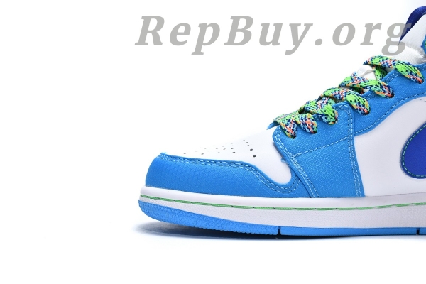 Top Version Air Jordan 1 Mid SE Sprite Blue (GS) DA8010-400 - 图片 8