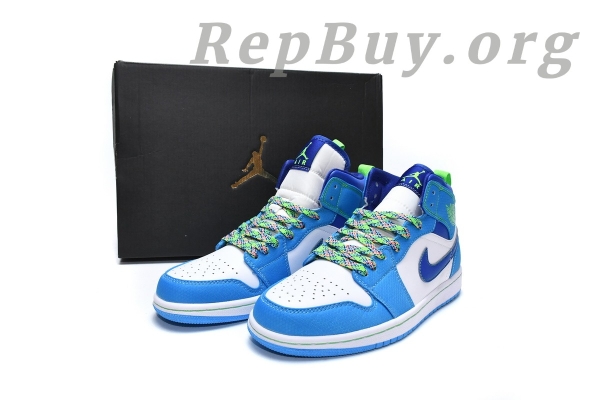 Top Version Air Jordan 1 Mid SE Sprite Blue (GS) DA8010-400 - 图片 16
