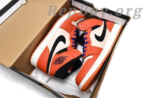 Top Version Air Jordan 1 Mid Team Orange Black 852542-800 - Image 16