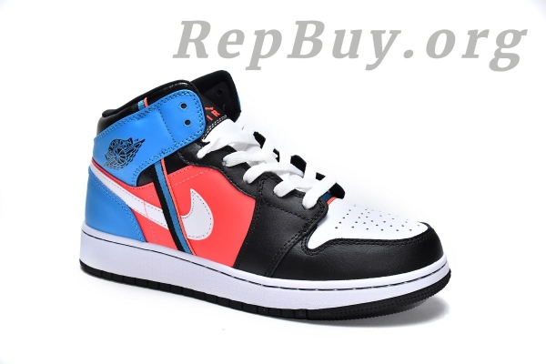Top Version Air Jordan 1 Mid Tri Color Ribbons (GS) CV4891-001 - Image 3