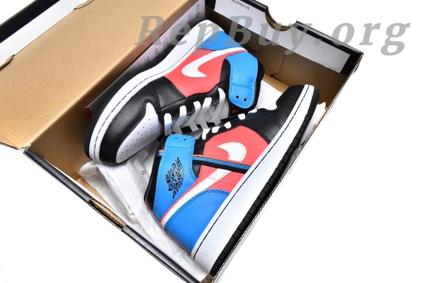 Top Version Air Jordan 1 Mid Tri Color Ribbons (GS) CV4891-001 - Image 17