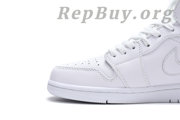 Top Version Air Jordan 1 Mid Triple White (2019) 554724-129 - Image 8