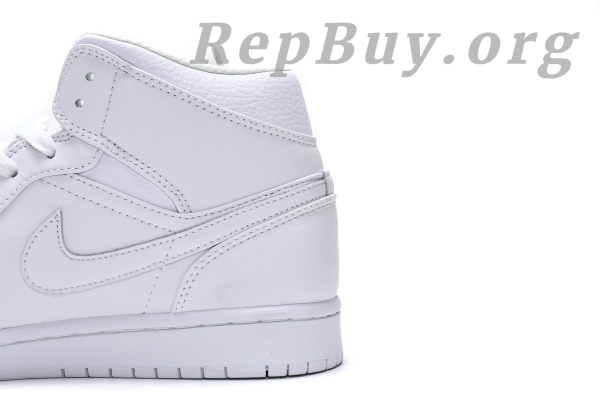 Top Version Air Jordan 1 Mid Triple White (2019) 554724-129 - Image 9