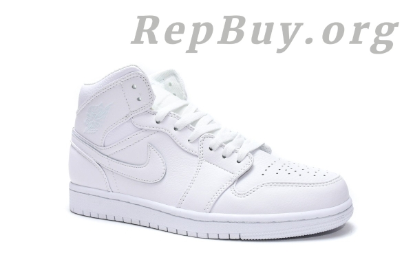 Top Version Air Jordan 1 Mid Triple White (2019) 554724-129 - Image 13