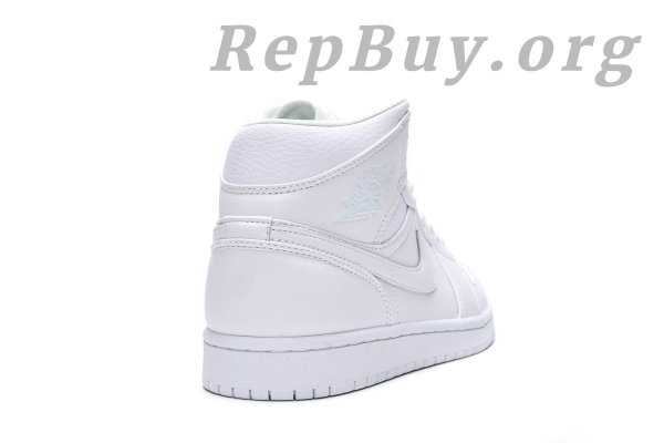 Top Version Air Jordan 1 Mid Triple White (2019) 554724-129 - Image 10
