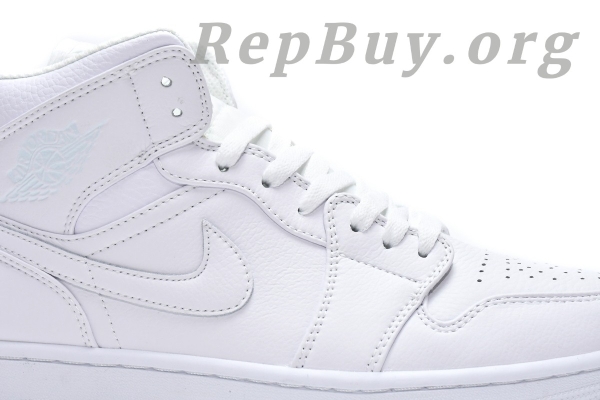 Top Version Air Jordan 1 Mid Triple White (2019) 554724-129 - Image 11