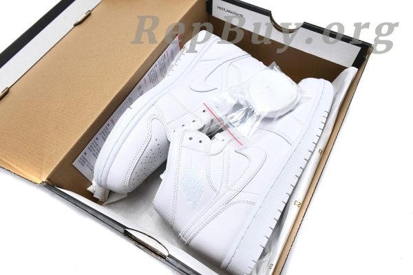 Top Version Air Jordan 1 Mid Triple White (2019) 554724-129 - Image 17