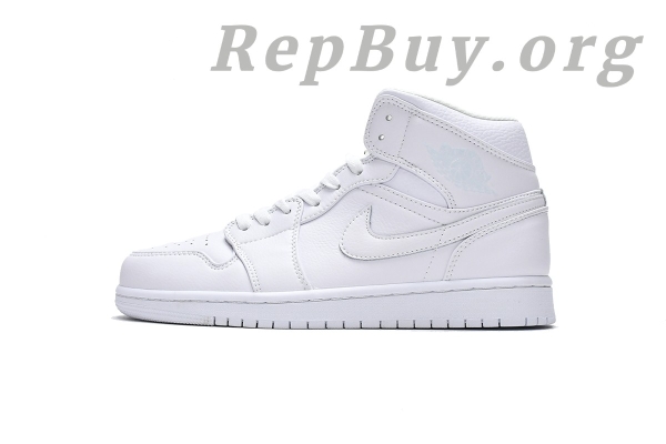 Top Version Air Jordan 1 Mid Triple White (2019) 554724-129