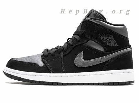 Top Version Air Jordan 1 Mid White Black Grey (GS) BQ6931-012