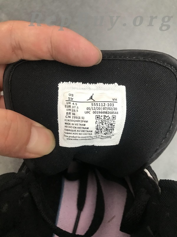 Top Version Air Jordan 1 Mid White Black Light Arctic Pink (GS) 555112-103 - Image 9