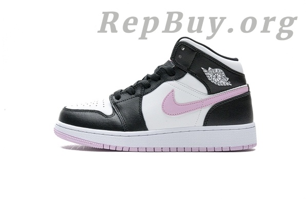 Top Version Air Jordan 1 Mid White Black Light Arctic Pink (GS) 555112-103
