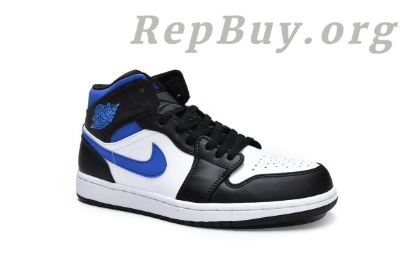Top Version Air Jordan 1 Mid White Black Racer Blue 554724-140 - Image 3
