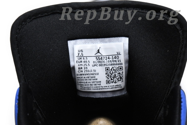 Top Version Air Jordan 1 Mid White Black Racer Blue 554724-140 - Image 7