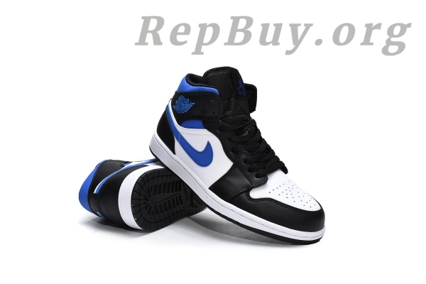 Top Version Air Jordan 1 Mid White Black Racer Blue 554724-140 - Image 18