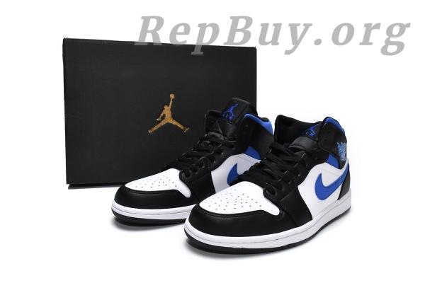 Top Version Air Jordan 1 Mid White Black Racer Blue 554724-140 - Image 17