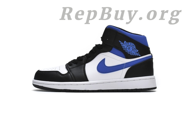Top Version Air Jordan 1 Mid White Black Racer Blue 554724-140