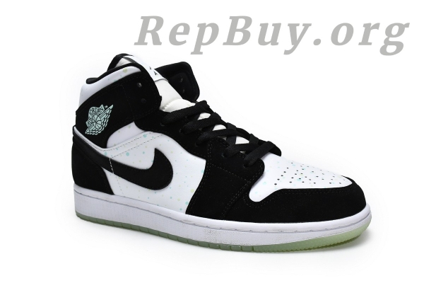 Top Version Air Jordan 1 Mid White Black Teal Tint (GS) BQ6931-103 - Image 2