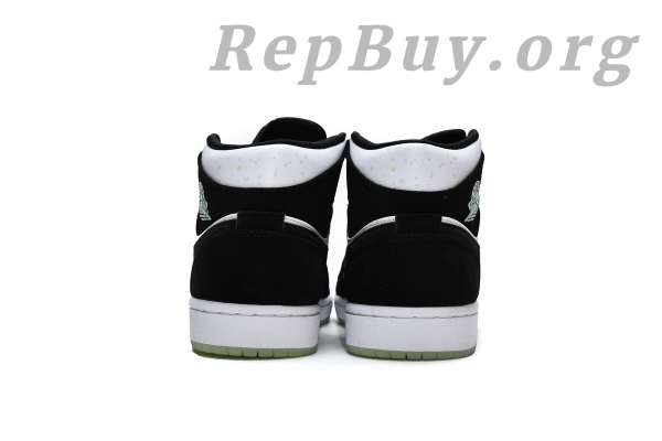 Top Version Air Jordan 1 Mid White Black Teal Tint (GS) BQ6931-103 - Image 4