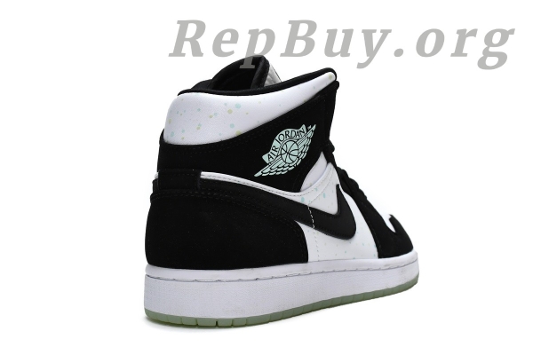 Top Version Air Jordan 1 Mid White Black Teal Tint (GS) BQ6931-103 - Image 9