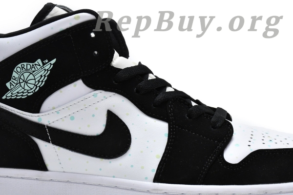 Top Version Air Jordan 1 Mid White Black Teal Tint (GS) BQ6931-103 - Image 10
