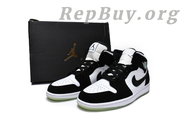 Top Version Air Jordan 1 Mid White Black Teal Tint (GS) BQ6931-103 - Image 16