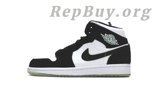 Top Version Air Jordan 1 Mid White Black Teal Tint (GS) BQ6931-103