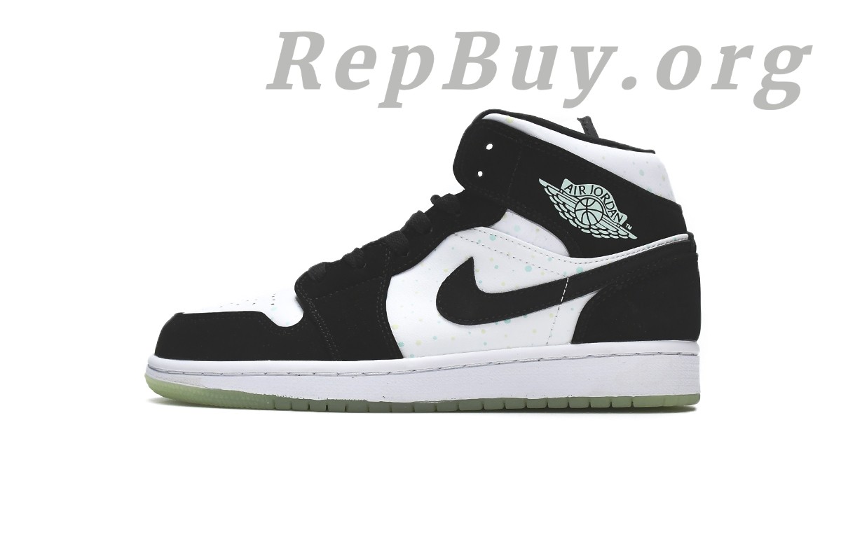Best Top Version Air Jordan 1 Mid White Black Teal Tint (GS) BQ6931-103 Replica