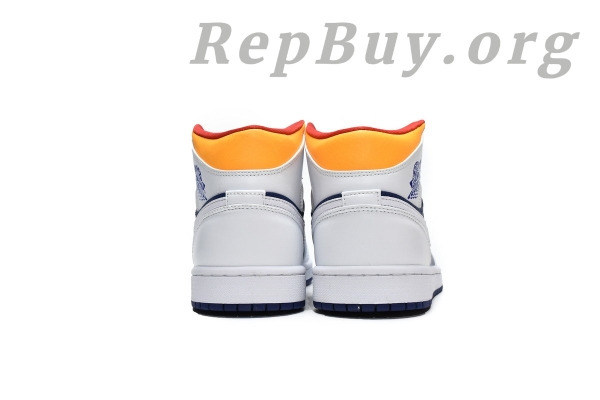 Top Version Air Jordan 1 Mid Royal Blue Laser Orange 554724-131 - Image 5