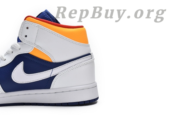 Top Version Air Jordan 1 Mid Royal Blue Laser Orange 554724-131 - Image 8