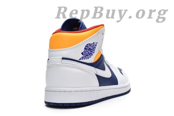 Top Version Air Jordan 1 Mid Royal Blue Laser Orange 554724-131 - Image 9