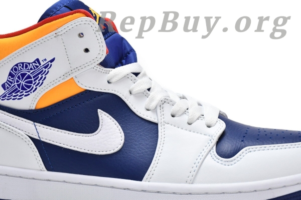 Top Version Air Jordan 1 Mid Royal Blue Laser Orange 554724-131 - Image 10