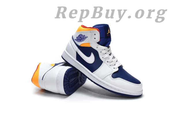 Top Version Air Jordan 1 Mid Royal Blue Laser Orange 554724-131 - Image 17