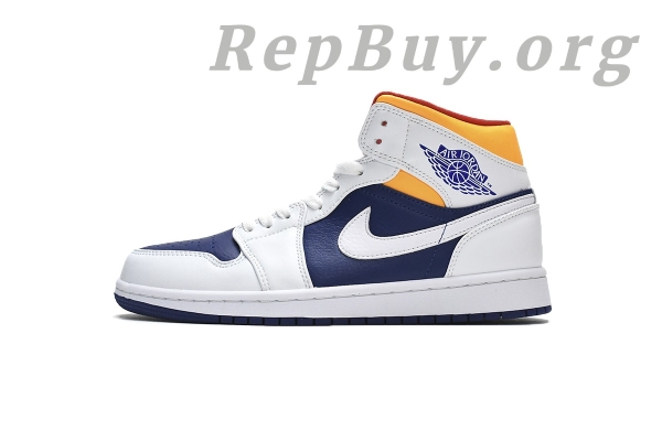 Top Version Air Jordan 1 Mid Royal Blue Laser Orange 554724-131