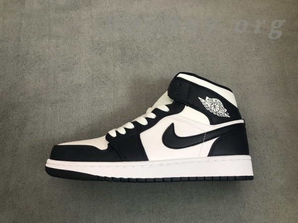 Top Version Air Jordan 1 Mid White Metallic Gold Obsidian 554724-174 - Image 3