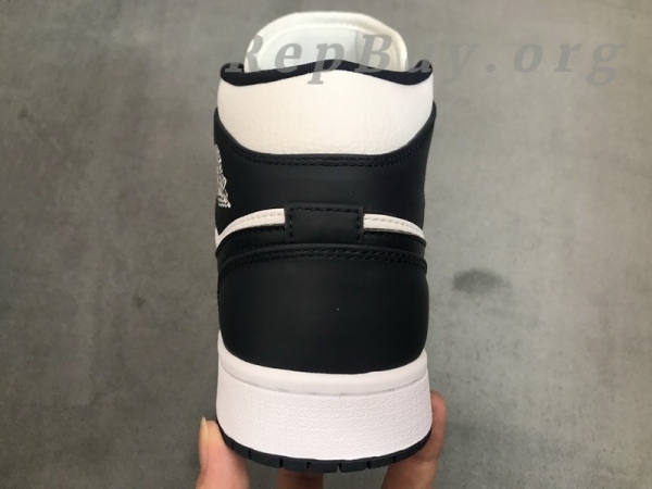 Top Version Air Jordan 1 Mid White Metallic Gold Obsidian 554724-174 - Image 9