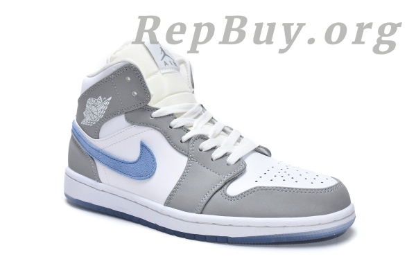 Top Version Air Jordan 1 Mid Wolf Grey Aluminum (W) BQ6472-105 - 图片 3