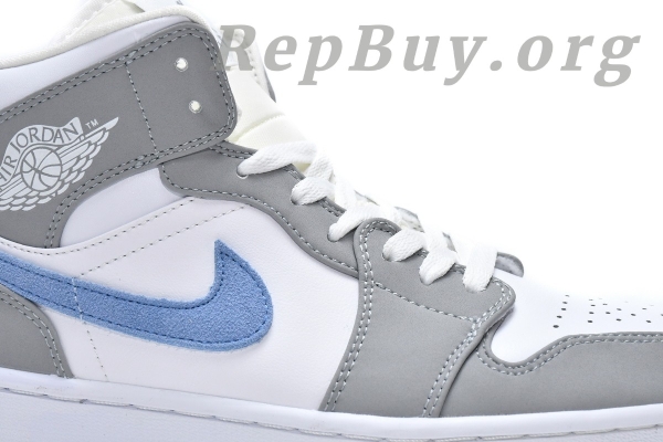 Top Version Air Jordan 1 Mid Wolf Grey Aluminum (W) BQ6472-105 - 图片 11