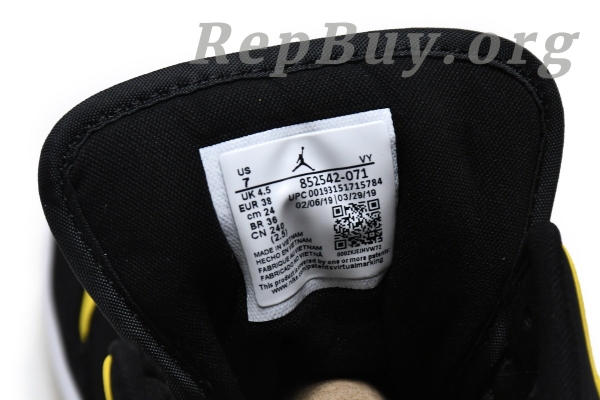 Top Version Air Jordan 1 Mid Yellow Toe Black 852542-071 - Image 7