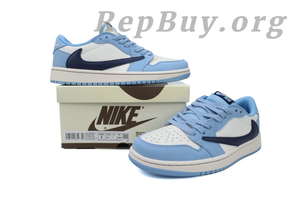 Top Version Air Jordan 1 Retro Low Golf Travis Scott Blue DM7688-400 - Image 10