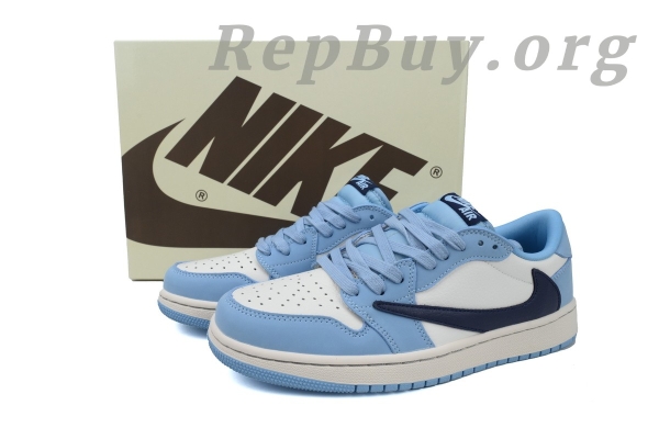 Top Version Air Jordan 1 Retro Low Golf Travis Scott Blue DM7688-400 - Image 11