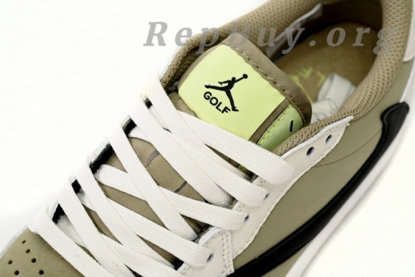 Top Version Air Jordan 1 Retro Low Golf Travis Scott Neutral Olive FZ3124-200 - Image 8