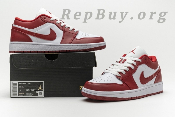 Top Version Air Jordan 1 Low Gym Red White 553558-611 - Image 19